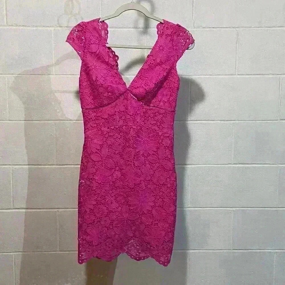 Generation Love Women's Julie Lace Dress Hot Pink Mini Sleeveless Cocktail Party - Picture 1 of 5